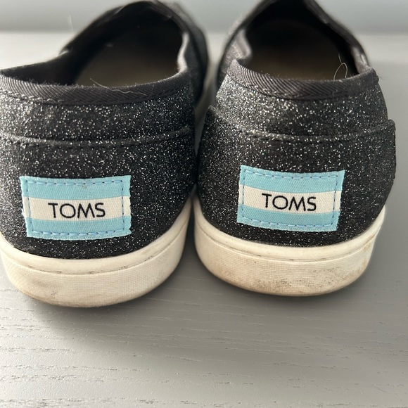 TOMS Youth Alpargata BlackGlimmer Kids Shoe - Picture 2 of 2
